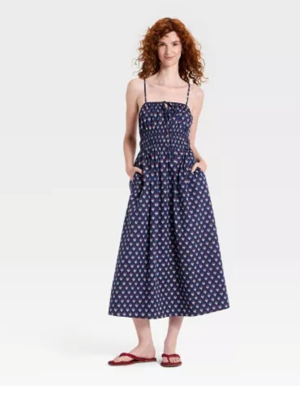 Universal Thread Women's Maxi Pullover Sundress  Navy Blue FloralSize XL